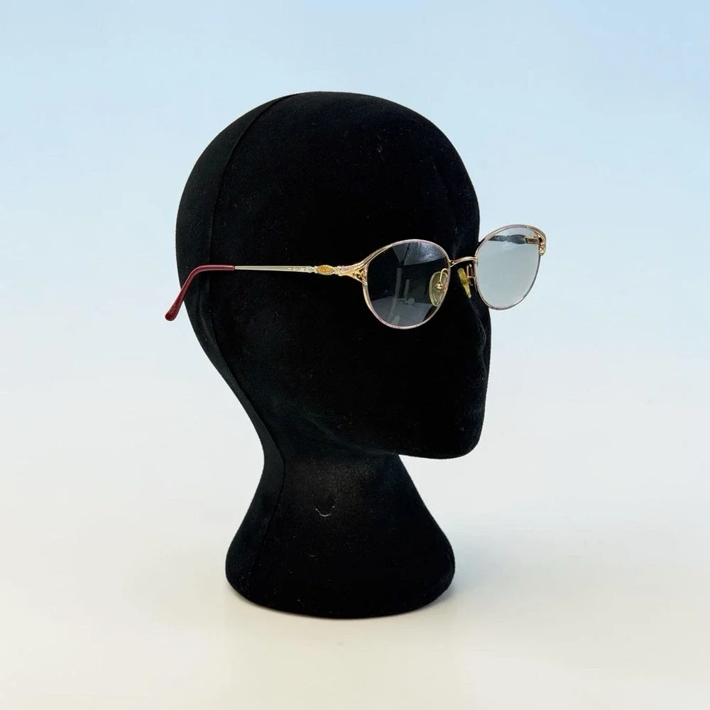 VTG Laura Ashley Brocade Wine Gold Pink Eyeglass FRAME ONLY Japan 52-17 140